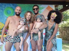 Filho de Sheron Menezzes faz 1 ano e atriz promove &#039;baby pool party&#039;. Veja vídeo