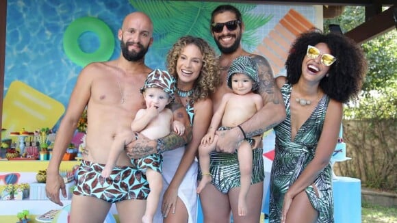 Filho de Sheron Menezzes faz 1 ano e atriz promove 'baby pool party'. Veja vídeo