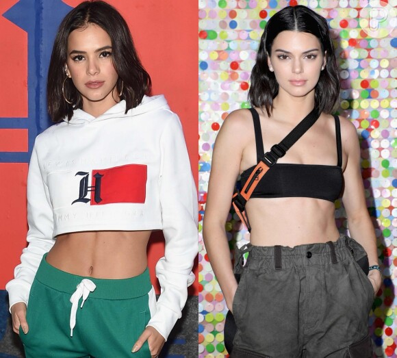 Bruna Marquezine e a modelo Kendall Jenner, do clã Kardashian-Jenner, chamam atenção por semelhança. O estilo e cabelo das famosas também são parecidos