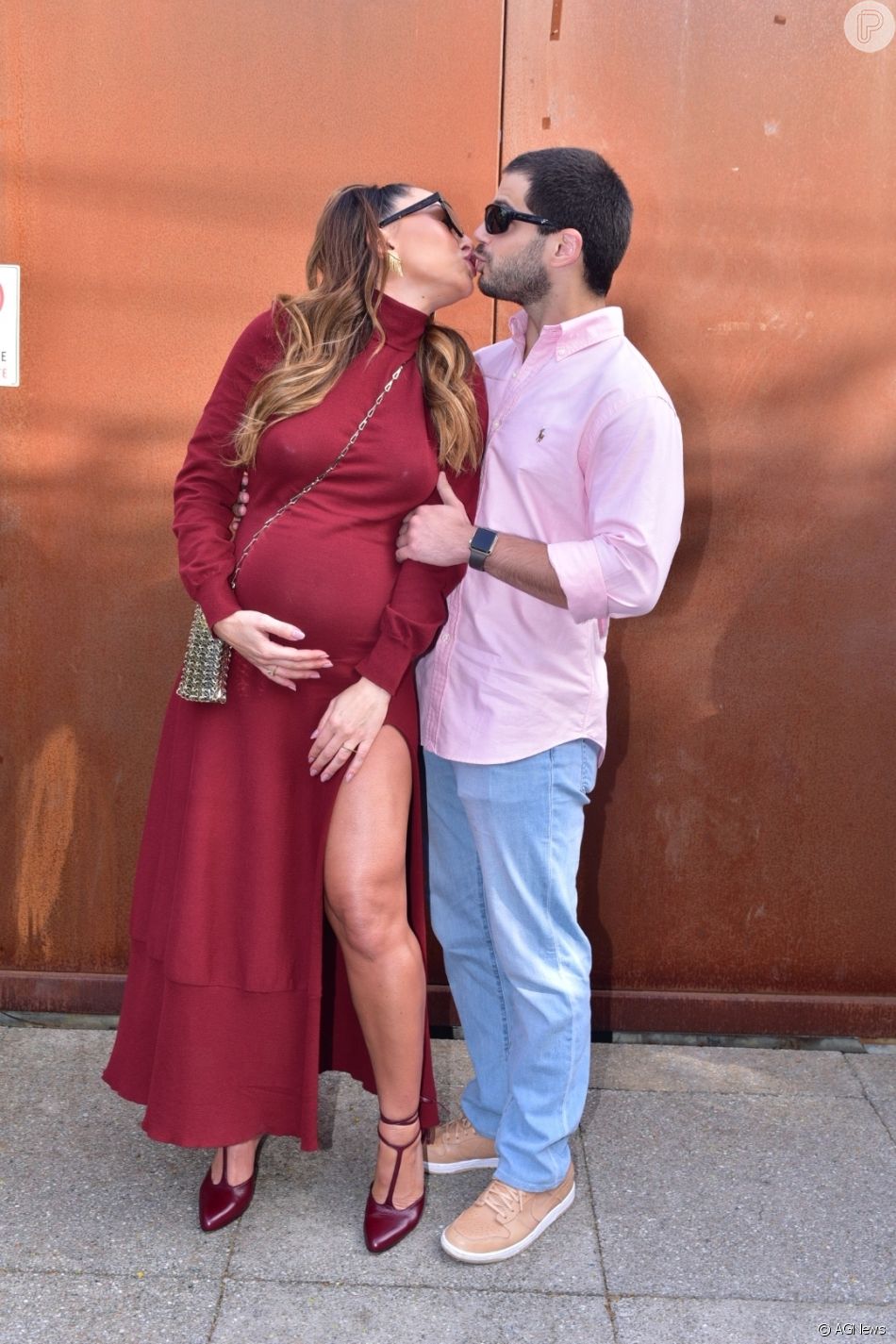 vestido longo marsala com fenda
