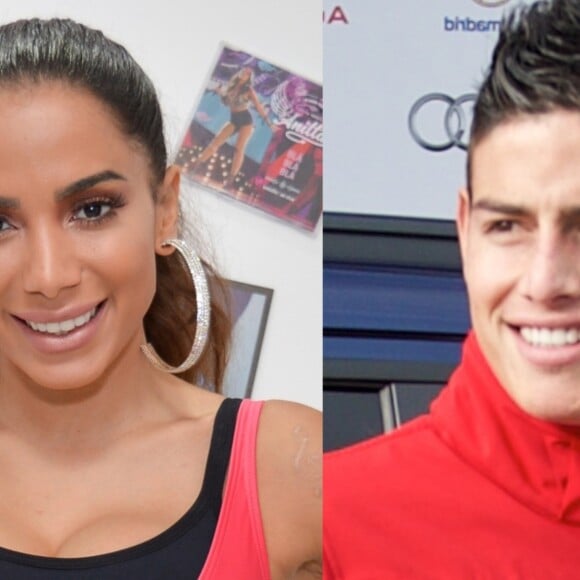 Anitta elogiou o jogador James Rodriguez em foto: 'Guapo'