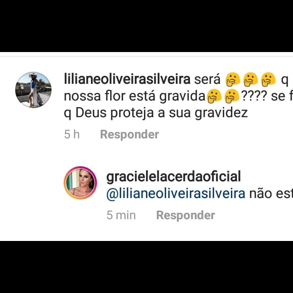 Graciele Lacerda nega gravidez