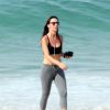 Glenda Kozlowski se exercitou na praia do Leblon, na Zona Sul do Rio, na tarde desta terça-feira, 26 de agosto de 2014
