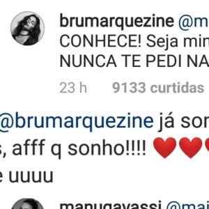 Bruna Marquezine manda mensagem para Maisa Silva e artista responde empolgada