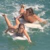 Isabella Santoni e Caio Vaz costumam surfar juntos