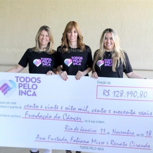 O cheque foi doado para a realização da reforma do ambulatório da pediatria do INCA (Instituto Nacional de Câncer)