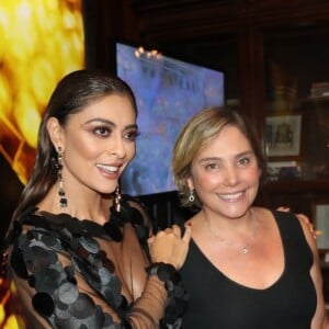 Juliana Paes posa com Heloísa Perissé no lançamento do camarote Arpoador