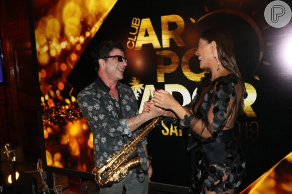 Juliana Paes se divertiu com George Israel no evento realizado no Copacabana Palace