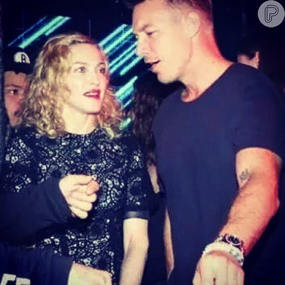 Madonna curte after party durante a Semana de Moda de Nova York com Diplo (12 de setembro de 2014)