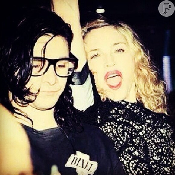 Madonna se diverte com Skrillex em after party durante a Semana de Moda de NY