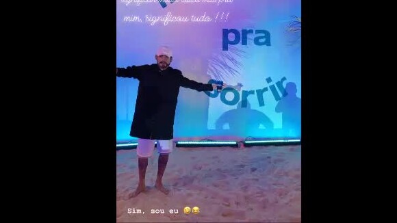 Neymar curtiu festa na praia mascarado e postou vídeo no Instagram nesta quinta-feira, 3 de janeiro de 2019
