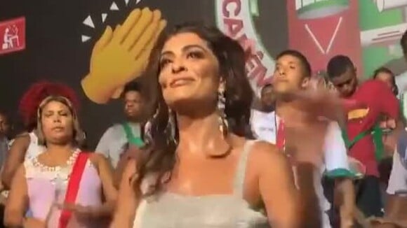 Juliana Paes apostou em top com calça jeans no esquenta da Grande Rio para o carnaval 2019
