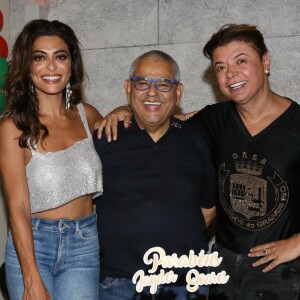 Juliana Paes e David Brazil prestigiaram o aniversário de Jaider Soares, patrono da Grande Rio