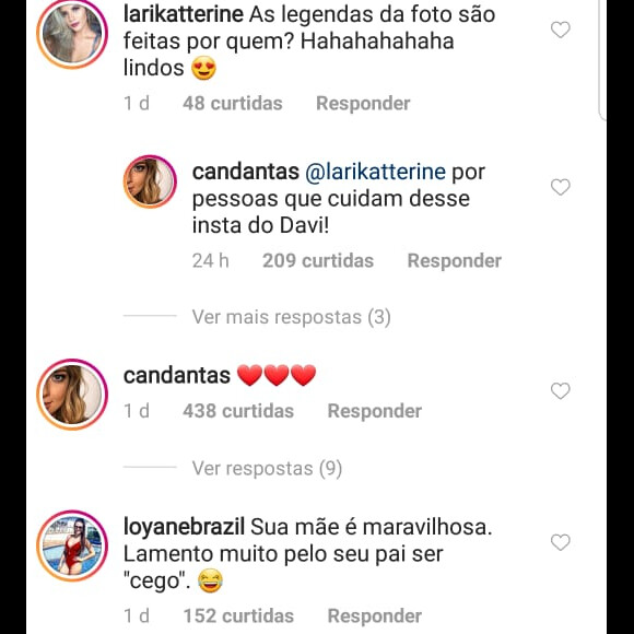 Carol Dantas explica legenda em foto de Davi Lucca