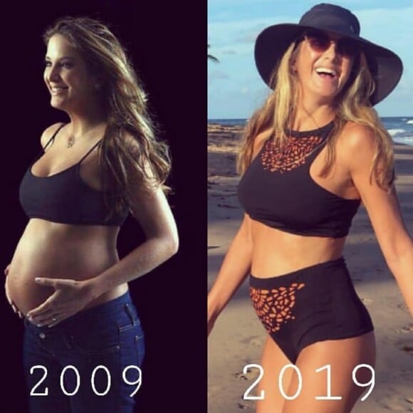 Ticiane Pinheiro estava grávida de Rafaella Justus em 2009 e agora, 10 anos depois, espera Manuella