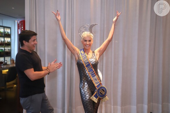 Deborah Secco é apresentada como rainha do camarote Allegria, durante coquetel no hotel Fasano em Ipanema, zona sul do Rio de Janeiro, na noite desta quarta-feira, 13 de fevereiro de 2018