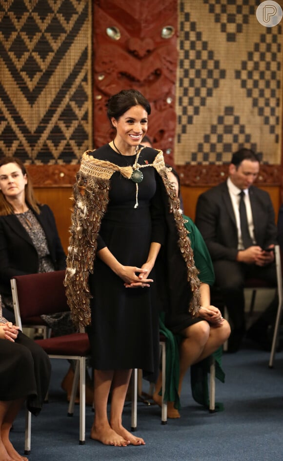 

Meghan Markle também ficou descalça em uma cerimônia de uma tribo em Rotorua, na Nova Zelândia


