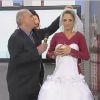 Ticiane Pinheiro ganhou um vestido de Marcelo Rezende nesta quarta-feira (01 de outubro de 2014)