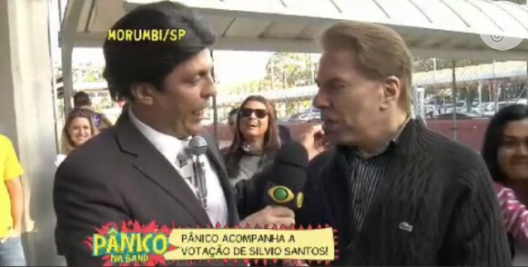 Wellington Muniz, o Ceará, conversou com Silvio Santos quando dono do Baú foi votar em São Paulo