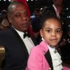 Para acompanhar os pais, Jay-Z e Beyoncé, ao Grammy, Blue Ivy escolheu conjunto de grife italiana inspirado em ninnguém mais ninguém menos do que o cantor Prince. Ao contrário do roxo do look  de Prince, Blue Ivy apostou no rosa na produção.