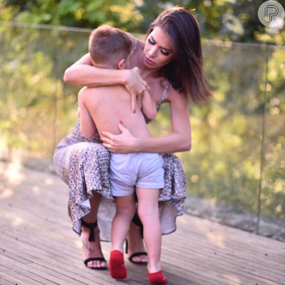 Adriana Sant'Anna compartilhou momento fofo com filho, Rodrigo