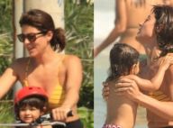 Bike e mergulho no mar: o dia na praia de Carol Castro com a filha, Nina. Fotos!