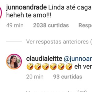 Claudia Leitte acha graça de comentário de Junno Andrade em foto de Xuxa Meneghel