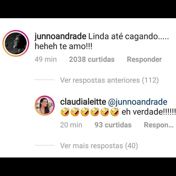 Claudia Leitte acha graça de comentário de Junno Andrade em foto de Xuxa Meneghel