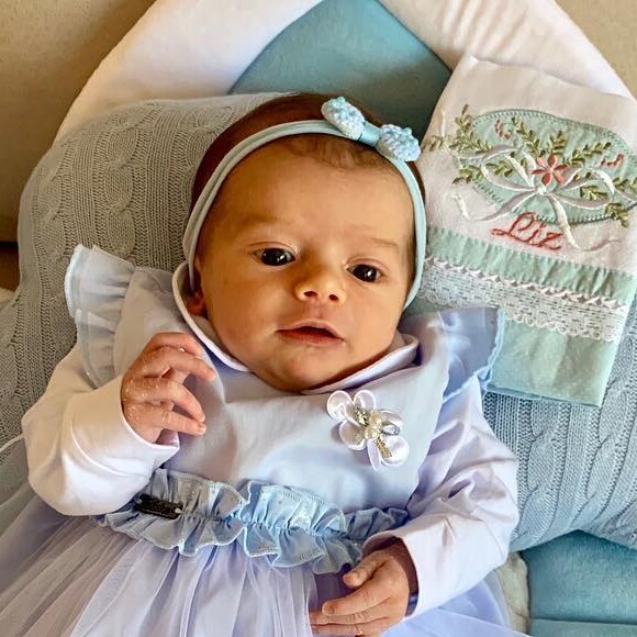 Liz, filha de Thaeme e Fábio da Lua, nasceu em abril de 2019