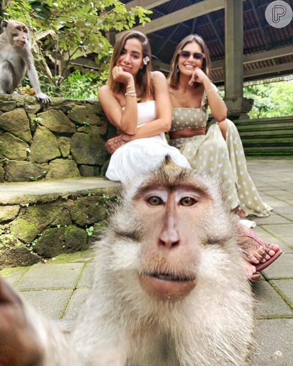 Anitta compartilhou fotos divertidas em seu Instagram, como encontro com macacos, durante passeio em Bali
