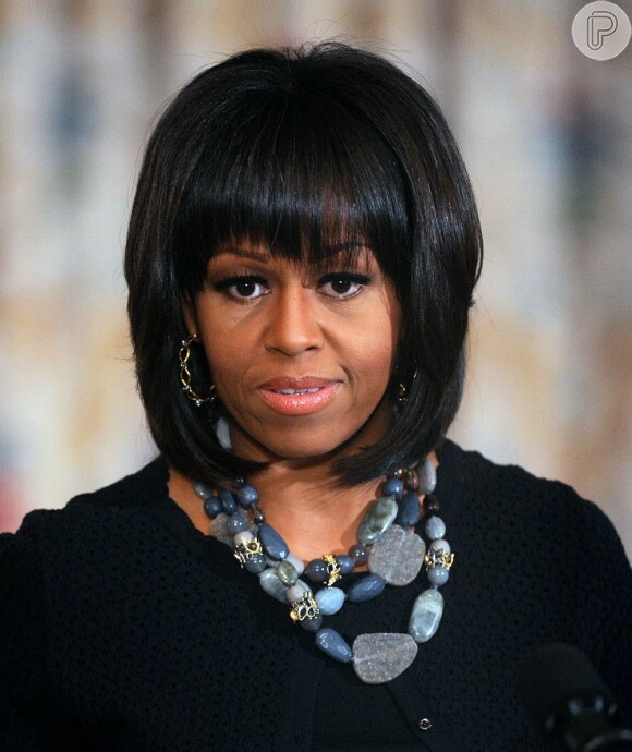 Michelle Obama mostrou a franjinha pelo seu Twitter, quando completou 49 anos