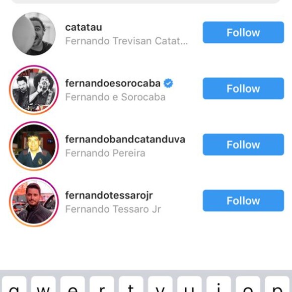 Maiara deixa de seguir Fernando Zor no Instagram, nesta segunda-feira, dia 29 de julho de 2019