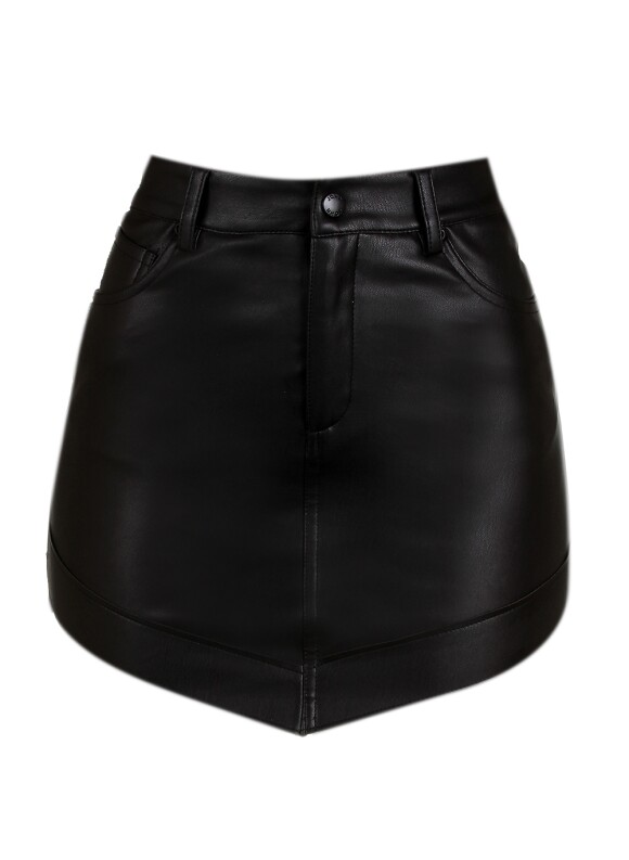 A saia de couro preta usada por Agatha Moreira em look rocker custa R$ 398 no site da John John