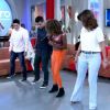 Fátima Bernardes aprende a dançar o 'passinho', dança da moda do funk