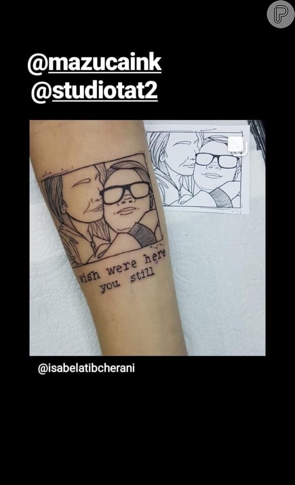 Namorada de Rafael Miguel, Isabela Tibcherani fez tatuagem em homenagem ao ator
