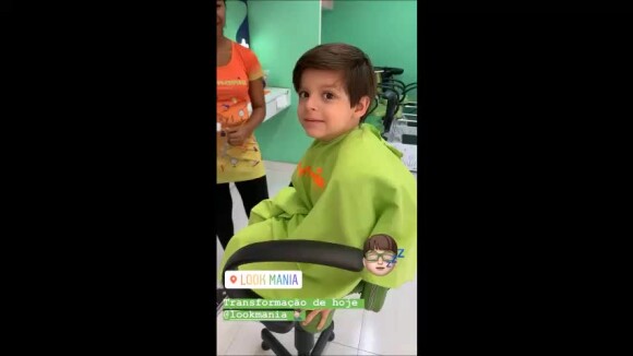 Filho de caçula de Cristiano Araújo mostrou novo corte de cabelo em vídeo nesta quinta-feira, 31 de outubro de 2019