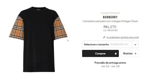 Blusa da grife Burberry usada por Isis Valverde