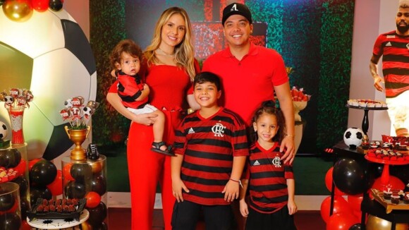 Filho de Wesley Safadão, Yhudy ganha festa temática do Flamengo em aniversário