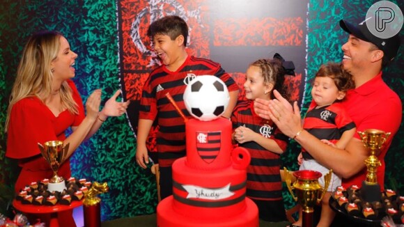 Filho de Wesley Safadão, Yhudy comemora 9 anos em festa do pijama com tema do Flamengo na casa do pai nesta quarta-feira, dia 27 de novembro de 2019