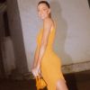 Marina Ruy Barbosa aposta em look monocromático amarelo em passeio por Trancoso, na Bahia, nesta quarta-feira, dia 01 de janeiro de 2020