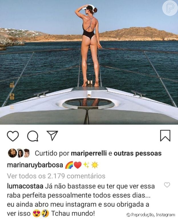 O comentário divertido de Luma Costa na foto de Marina Ruy Barbosa