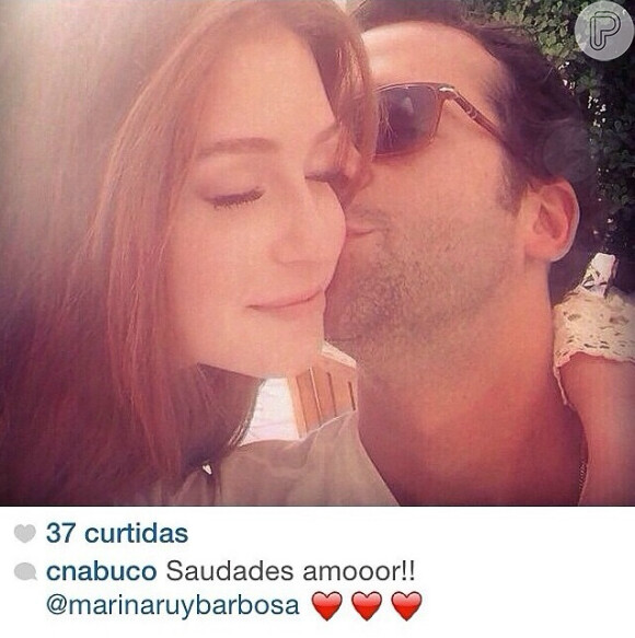 Caio Nabuco se declara para Marina Ruy Barbosa no Instagram. 'Saudades amor!', legendou o empresário uma foto postada no Instagram