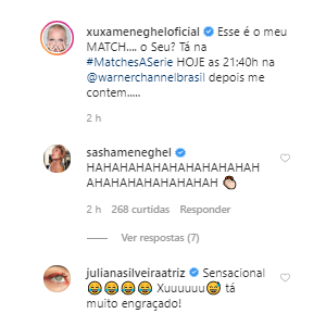 Sasha Meneghel se diverte com post da mãe, Xuxa, com foto de Juno Andrade com look inusitado