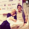 Xuxa e o namorado, Junno Andrade, se divertem com a brincadeira de Bruna Marquezine