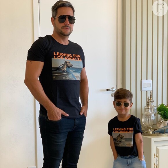 Filho de Simone combina look com pai, Kaká Diniz