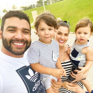 Gabriel e Samuel, filhos de Andressa Suita e Gusttavo Lima, têm 3 e 2 anos, respectivamente