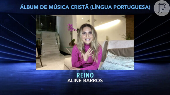A cantora gospel Aline Barros ganhou troféu de Melhor Álbum de Música Cristã no Grammy Latino 2020