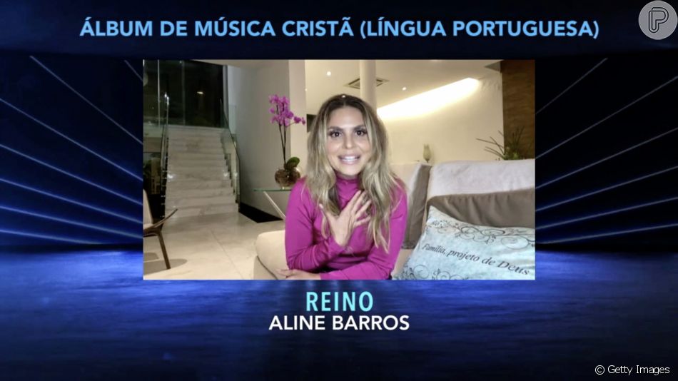 A cantora gospel Aline Barros ganhou troféu de Melhor Álbum de Música Cristã no Grammy Latino 2020