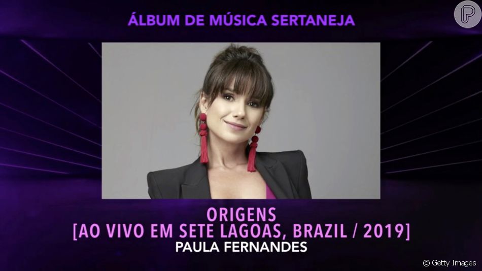 Paula Fernandes vence categoria de Melhor Álbum Sertanejo pelo Grammy Latino 2020