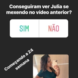 Camilla Camargo colocou uma enquete após o vídeo da barriga se mexendo